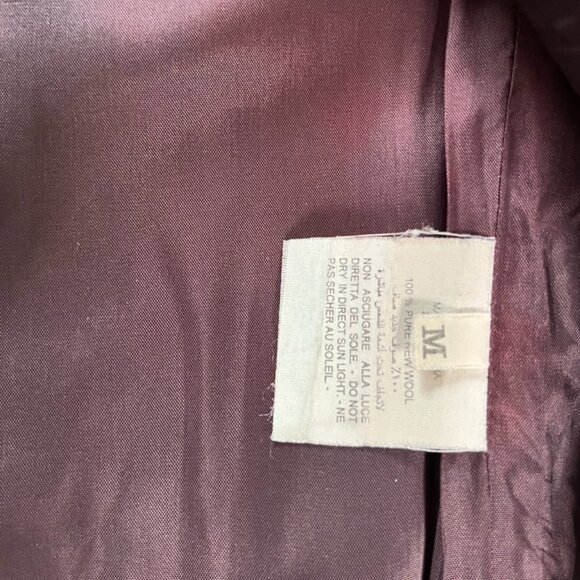 Vintage Benetton Wool Coat w/ Faux Fur Collar — Double Breasted Gray - Picture 16 of 16